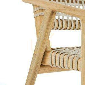 Scaun de dining BAZAR BIZAR din lemn de tec recuperat, bej natural small 6