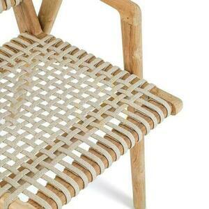 Scaun de dining BAZAR BIZAR din lemn de tec recuperat, bej natural small 7