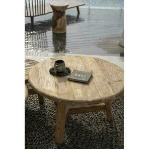 Măsuță de cafea rotundă Bazar Bizar Fusuma L din lemn de tec, natur, 80 cm small 1