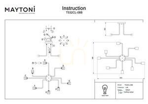 Plafonieră neagră Maytoni Gilbert T532CL-08B, 8×E27 small 5