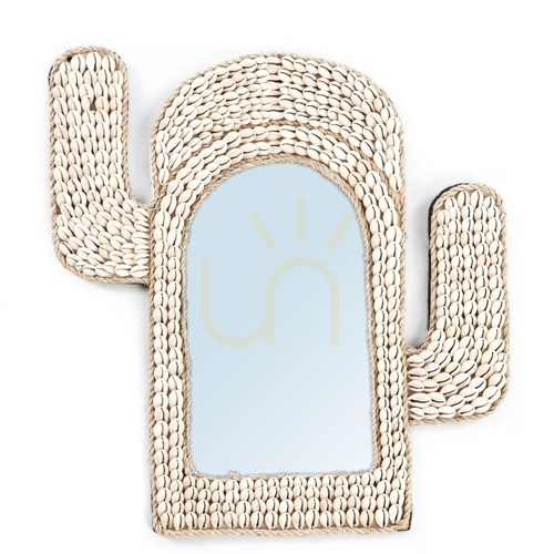 Verifica Oglindă BAZAR BIZAR Cactus Shell albă 38 × 40 × 5 cm BABL024W