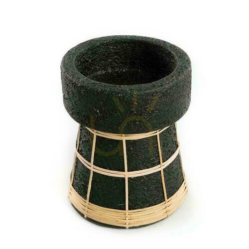 Verifica Suport lumânare BAZAR BIZAR Serene Negru Natural M Teracotă Rattan