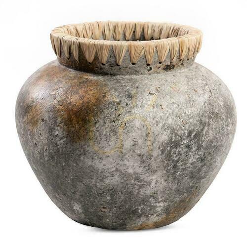 Verifica Vază BAZAR BIZAR Terracotta Collection gri antic teracotă raffia L