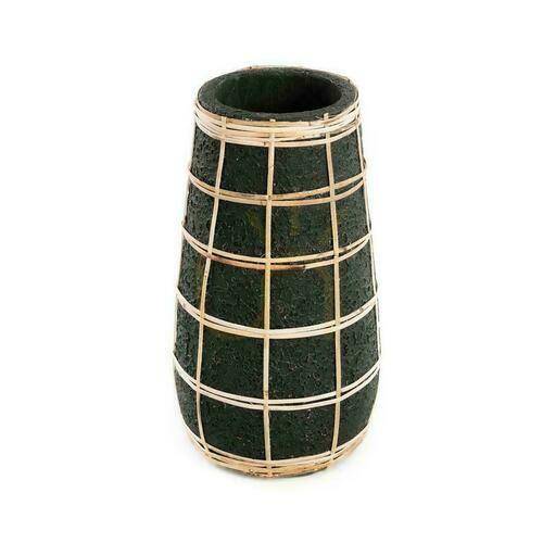 Verifica Vază BAZAR BIZAR The Cutie Terracotta Rattan Negru Natural L
