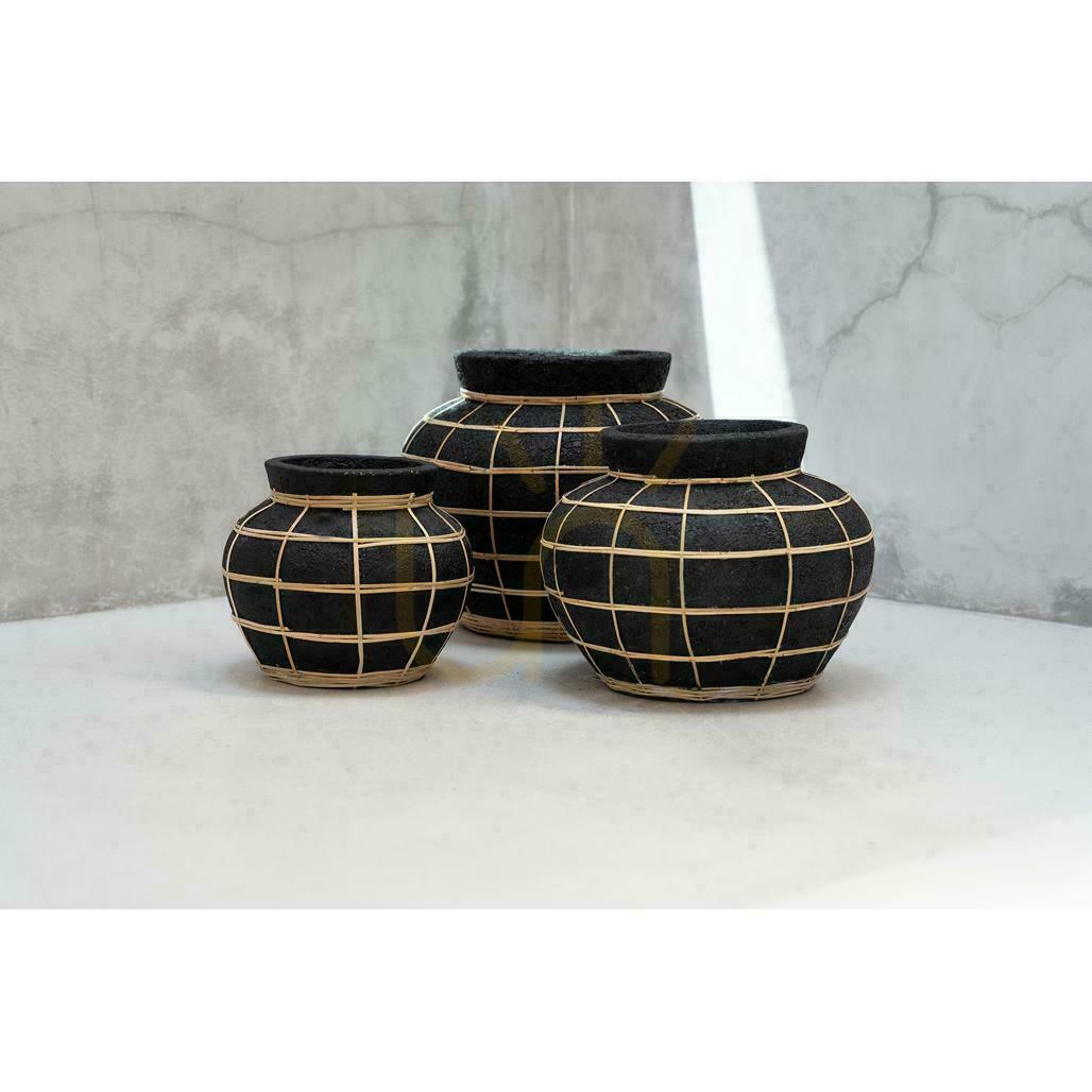 previzualizare Vază BAZAR BIZAR The Belly negru-natural S Vază BAZAR BIZAR The Belly negru-natural S