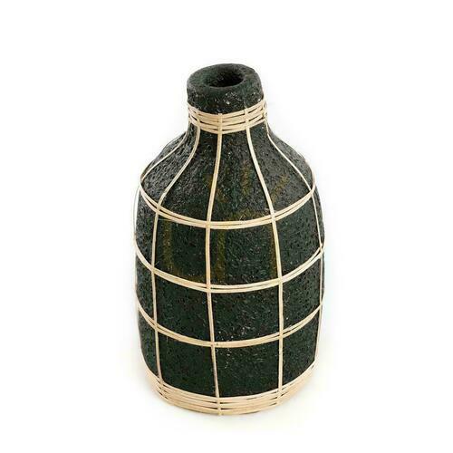Verifica Vază BAZAR BIZAR Whoopy Terracotta Collection Negru Natural Teracotă Rattan L