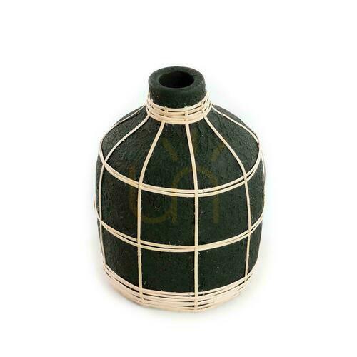 Verifica Vază BAZAR BIZAR Whoopy Negru Natural S Terracotta Collection Teracotă Rattan