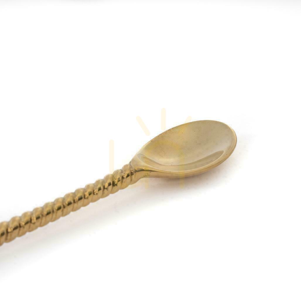 Afişa Lingură lungă palmier BAZAR BIZAR din alamă, aur 20 cm Lingură lungă palmier BAZAR BIZAR din alamă, aur 20 cm