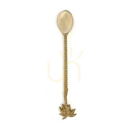 Verifica Lingură lungă palmier BAZAR BIZAR din alamă, aur 20 cm