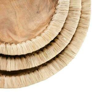 Bol decorativ BAZAR BIZAR Bowls natural lemn teak și piele L small 4