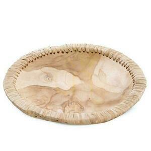 Bol decorativ BAZAR BIZAR Bowls natural lemn teak și piele L small 0