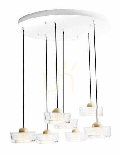 Verifica Lampă suspendată Max Light Lipari VII Round P0544 alb/aur periat LED 38W 3000K