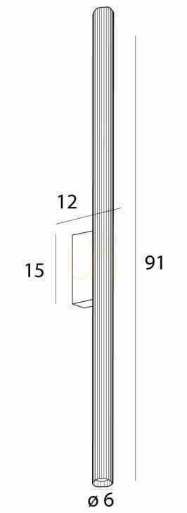 Spectacol Lampă de perete Max Light Fayette W0368 aurie LED 18W 91 cm IP44 Lampă de perete Max Light Fayette W0368 aurie LED 18W 91 cm IP44