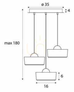 Pendul Max Light Lipari III P0543 alb auriu periat LED 22W 3x35 cm 4 Pendul Max Light Lipari III P0543 alb auriu periat LED 22W 3x35 cm small 4