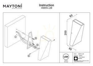 TIMES SQUARE lampă de perete O580WL-L6B IP54 Maytoni. small 8