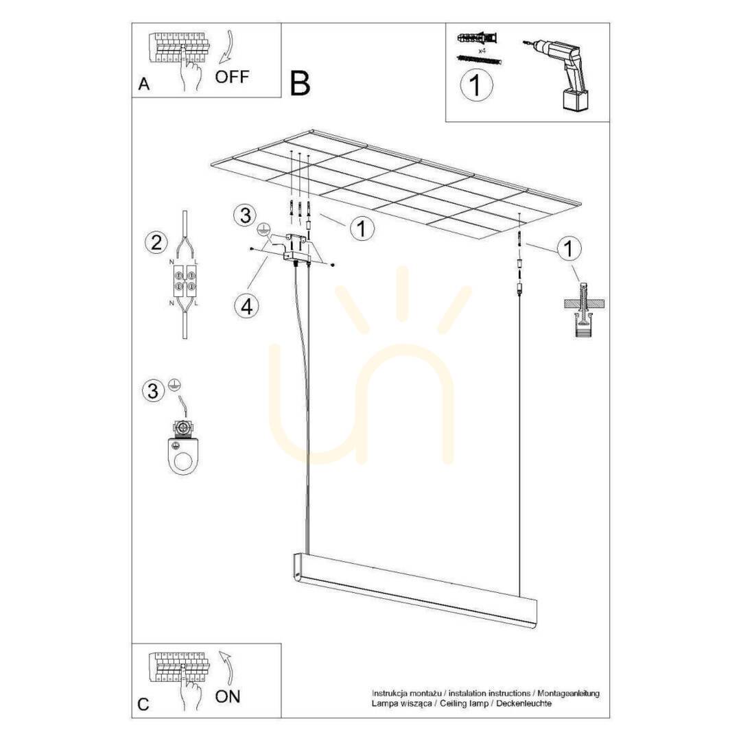 Spectacol Lampă suspendată LYKKE 120 LED 4000K Thoro Lampă suspendată LYKKE 120 LED 4000K Thoro