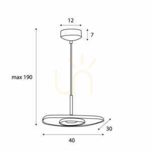 Lampa suspendată Max Light Deux P0561 crem gri 40x30 cm LED 5W small 4