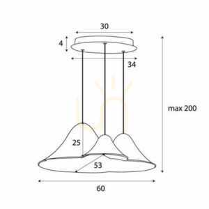 Lampă suspendată Max Light Bellmond P0565 negru gri 3x7W pâslă LED small 5