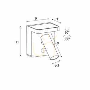 Aplica de perete LED Max Light Lofer W0373 alba 7W 3000K aluminiu small 4