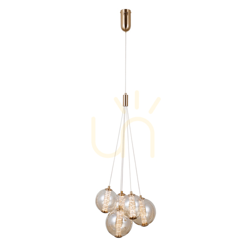 Verifica Pendul Italux Gold Butero LED amber 34 cm 5xLED 3000K PND-34359-5-HBR-AMB