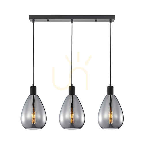 Verifica Lampă suspendată Italux Zulo 3xE27 negru smoky PND-27812-3-BK-SG