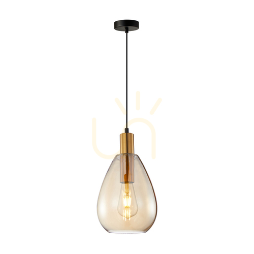 Verifica Pendul Italux Alamă Amber E27 D18 cm PND-27812-BRO-AMB