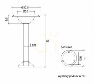 Stâlp iluminat exterior SU-MA Febe negru 63 cm 1081-63 small 3