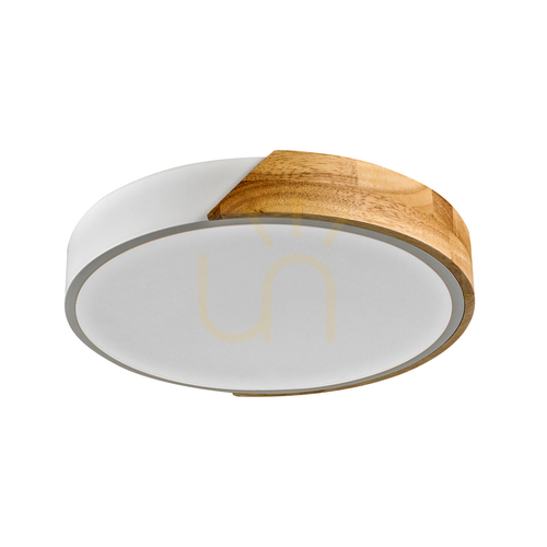 Verifica Lampa de suprafață Italux Nastro LED alb lemn 32 cm 24W PLF-13186-WH-WO