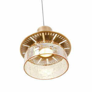 Lampa suspendată Max Light Signature P0601 alamă sticlă amber LED 3000K small 2