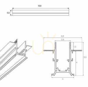 Șină magnetică încastrată Max Light MAX MT0023 albă 100 cm aluminiu small 2