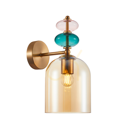 Verifica Lampă de perete Italux Busco aurie sticlă E27 WL-30263-1B-BRO-AMB