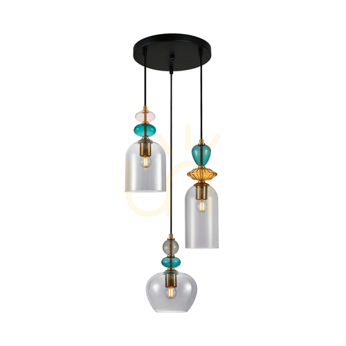 Verifica Pendul Italux Busco 3xE27 sticlă aurie 39,5 cm PND-30263-3A-BRO-SG