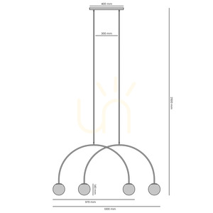 Lampă suspendată Aldex Una 4 S, bej, 4×E14, 130 cm, 1116L17_S small 2