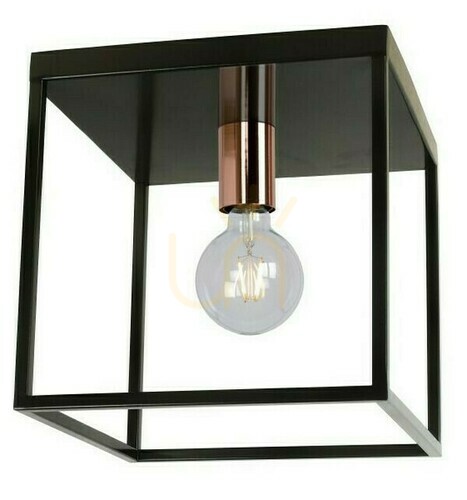 Verifica Plafoniera Lucide Arthur neagră cupru metal vintage E27 25 cm 08124/01/30