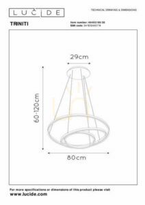 Lampă suspendată Lucide TRINITI neagră LED 136W 80 cm 46402/99/30 small 6