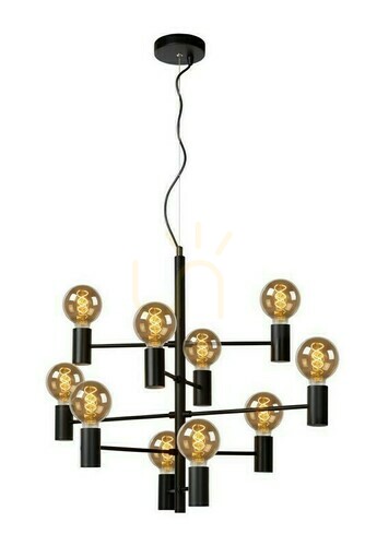 Verifica Lampă suspendată Lucide LEANNE negru metal 10xE27 75 cm 21421/10/30