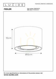 Aplica plafon LED Lucide FEDLER alb 12 cm GU10 09921/12/31 small 5