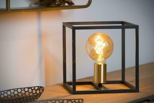 Verifica Lampă de masă Lucide RUBEN neagră aurie metal vintage 22 cm 00524/01/30