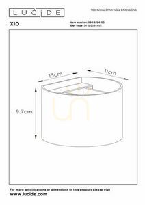 Aplica de perete Lucide XIO aurie LED G9 09218/04/02 small 5