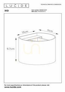 Aplica de perete Lucide XIO maro aluminiu LED G9 09218/04/97 small 5