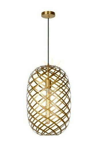 Verifica Lampă suspendată Lucide Wolfram aurie neagră metal E27 32 cm 21417/32/02