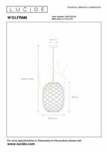 Pendul Lucide Wolfram negru metal 32 cm 21417/32/30 small 4