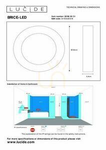 Plafon LED Lucide BRICE-LED alb 30 cm 30W IP44 28116/30/31 small 2