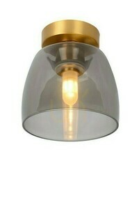 Plafonieră de baie Lucide TYLER, auriu mat și sticlă fumurie, G9 IP44, 16,1 cm small 0