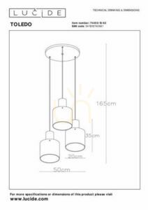 Pendul Lucide Toledo cupru, 3 becuri E27, retro, 50 cm, 74405/13/62 small 7