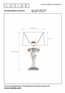 Lampă de masă Lucide EXTRAVAGANZA COCONUT negru E27 57,5 cm 10505/81/30 small 6