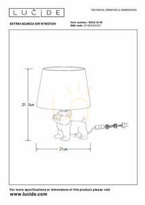 Lampă de masă Lucide Extravaganza Sir Winston aurie porțelan 13533/81/10 small 8