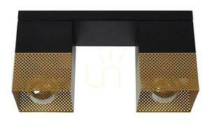 Plafonieră Lucide Renate negru auriu 2xE27 metal 32 cm 21123/02/02 small 1