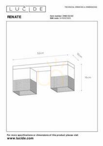 Plafonieră Lucide Renate negru auriu 2xE27 metal 32 cm 21123/02/02 small 5