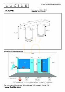 Plafonieră Lucide TAYLOR alb LED GU10 2x5W IP44 09930/10/31 small 7
